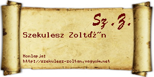 Szekulesz Zoltán névjegykártya