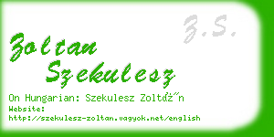 zoltan szekulesz business card